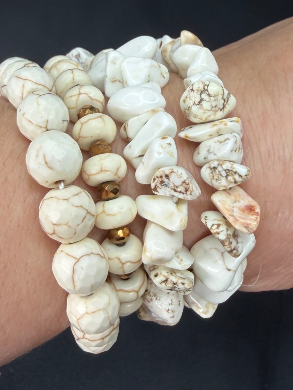 Kensley Armelle? Lot of 4 White Stone Stretch Bracelets
